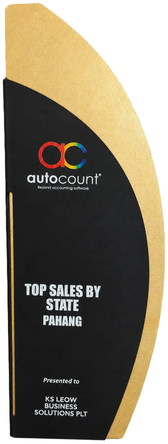 AutoCount Top Dealer trophy 2023